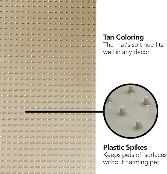 RESILIA Furniture Protector Pet Deterrent Tiles - Pet-Free Training Mat, for Cats, Dogs, Rabbits, Indoor and Outdoor Use, Beige Color, 21 Inches x 19 Inches, 2 Pack