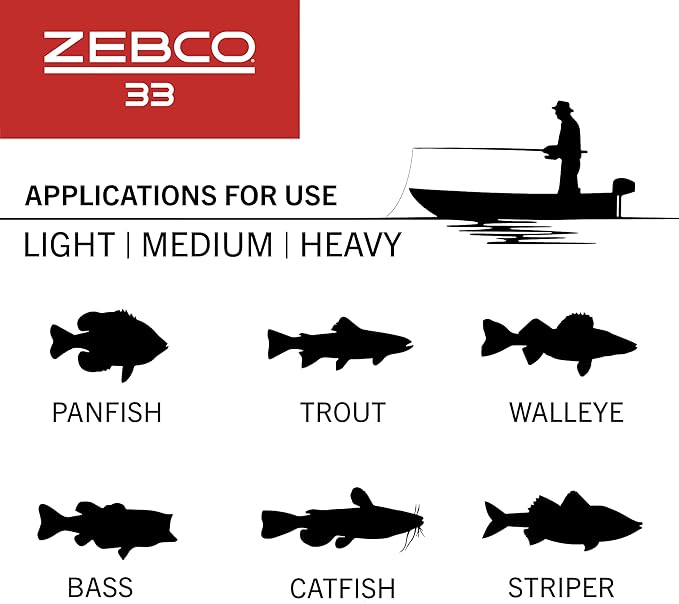 Zebco 33 Spincast Reel and 2-Piece Fishing Rod Combo, 5-Foot 6-Inch Durable Fiberglass Rod, Quickset Anti-Reverse Fishing Reel with Bite Alert