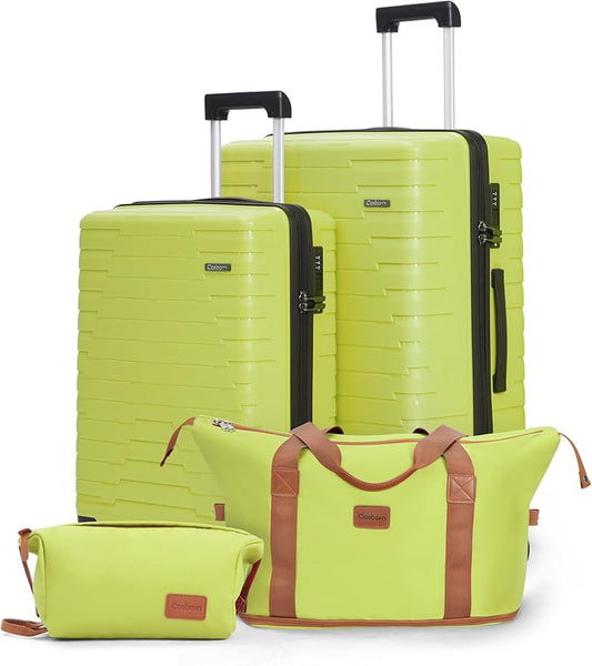 4-piece luggage sets, suitcases with wheels, PP hard-shell luggage, upgraded shock-absorbing universal wheels and built-in lock, carry-on luggage set.