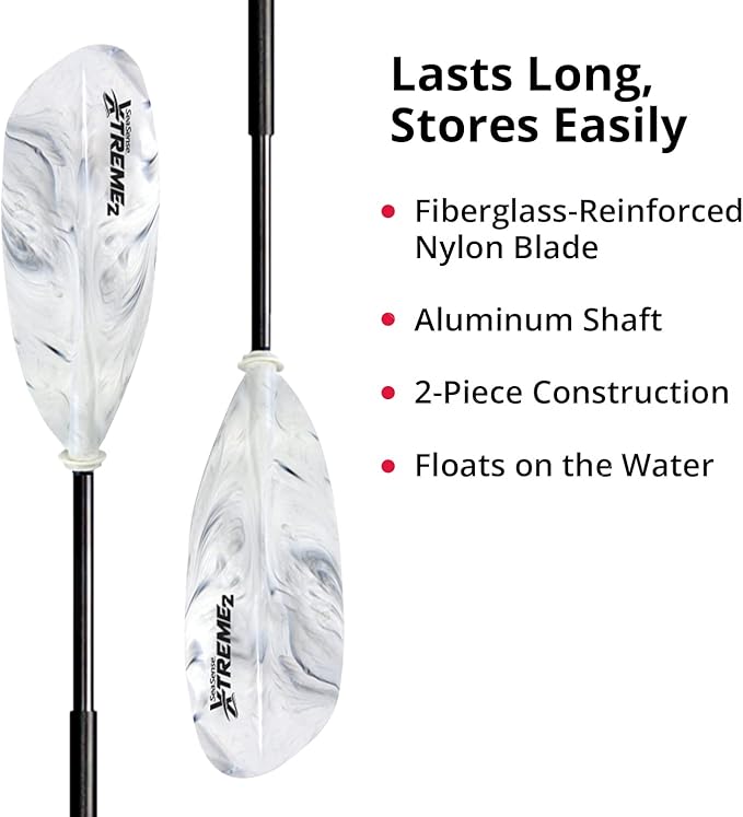 SeaSense Xtreme 2 Kayak Paddle, 96” - Fiberglass Reinforced Nylon Blades, 2-Piece Construction - Great for Sport, Sea, Whitewater, Recreational & Fishing Kayaking