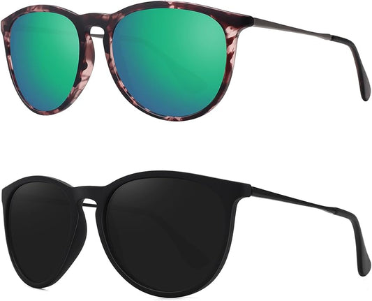 WOWSUN Retro Polarized Sunglasses Womens 2026 Trendy Round Classic Glasses