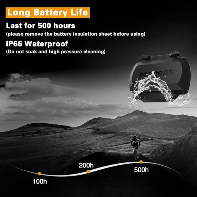 Magene Outdoor/Indoor Speed/Cadence Sensor for Cycling, Wireless Bluetooth/Ant+ Bike Computer RPM Sensor for Road Bike or Spinning Bike and Trainers Compatible with Onelap, Wahoo Fitness, Zwift