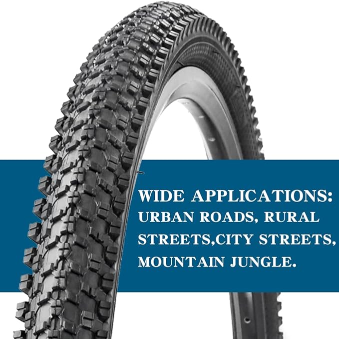 2 Pack Bike Tire 24 26 27.5 X 1.95 27.5 29 X 2.125 Inch Folding Replacement Bike Tire with Tire Levers Foldable Bead Wire Bicycle Tire for Mountain Bike