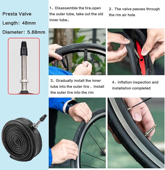 700x35C Bike Tire Foldable Replacement Tires with or Without Bike Tubes and Tire Levers for Road Bicycle