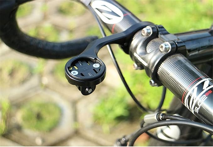 Bike Mount, Out Front Aluminum Bicycle Computer Mount for Garmin Edge 200,500,510,800,810,1000 GPS, Black