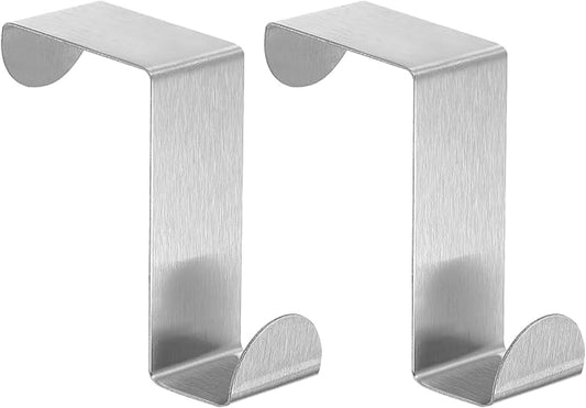 uxcell Over The Door Hooks,2pcs - Stainless Steel Door Hangers Hooks, S-Shaped Double Hooks for Hanging Clothes, Hats, Towels (Silver)