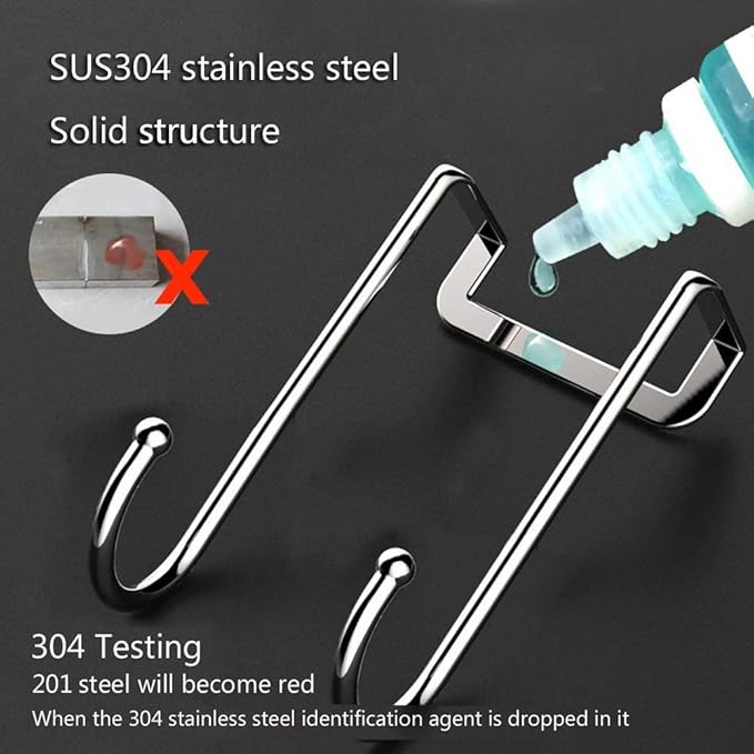 Over Door Hook Heavy Duty Hooks for Hanging - Single Hook Loads up to 50lbs for Kitchen, Bathroom, Bedroom and Office - Pack of 3