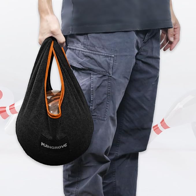 Mangrove ボーリングボールポリッシャー、ボウラー用マイクロファイバーボーリングタオルシーソー、大型洗濯可能ボーリングシャミーシーソー、ボールクリーナーホルダーバッグ