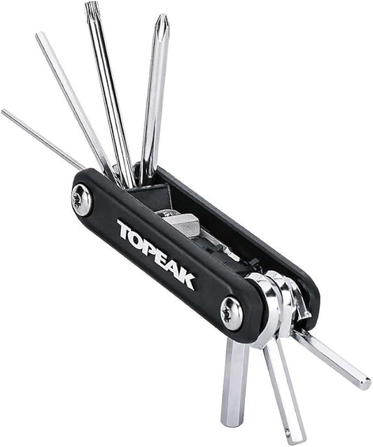 Topeak X-Tool+ 11-Function Folding Bike Multi-Tool – Compact Portable Bicycle Repair Kit with Allen, Torx, and Phillips Wrenches – Durable Chrome Vanadium Steel Construction