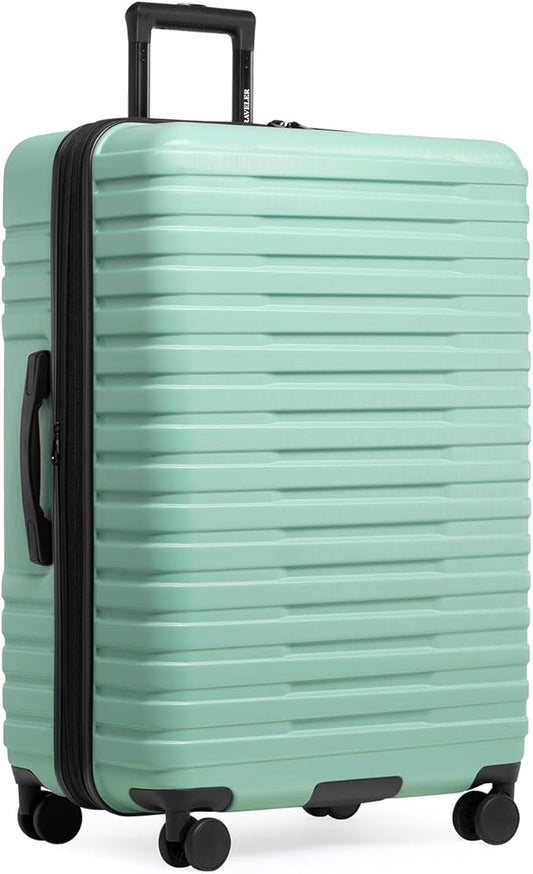 U.S. Traveler Boren Expandable Hardside Rugged Travel Luggage with 8 Spinner Wheels, Mint, Checked-Large 30-Inch