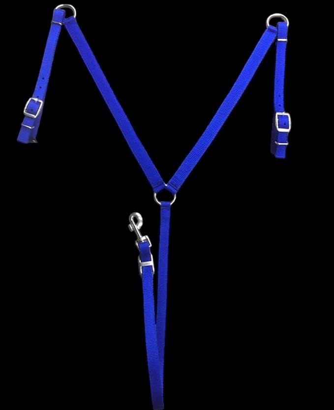 Majestic Ally Nylon Padded Equestrian Browband Headstall, Reins & BreastCollar Set for Horse- Full