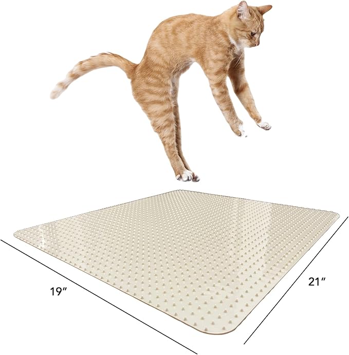 RESILIA Furniture Protector Pet Deterrent Tiles - Pet-Free Training Mat, for Cats, Dogs, Rabbits, Indoor and Outdoor Use, Beige Color, 21 Inches x 19 Inches, 2 Pack