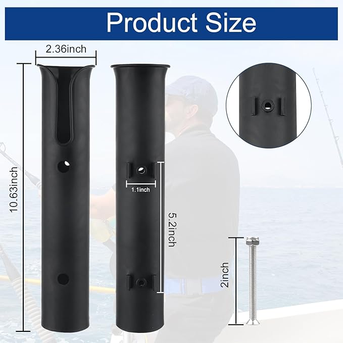 Fishing Rod Holders Boat Rod Holders with Screws Plastic Tube Pole Holders Bracket for Boat Kayak Garage Cooler Trailer Portable