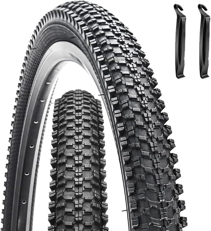 2 Pack Bike Tire 24 26 27.5 X 1.95 27.5 29 X 2.125 Inch Folding Replacement Bike Tire with Tire Levers Foldable Bead Wire Bicycle Tire for Mountain Bike