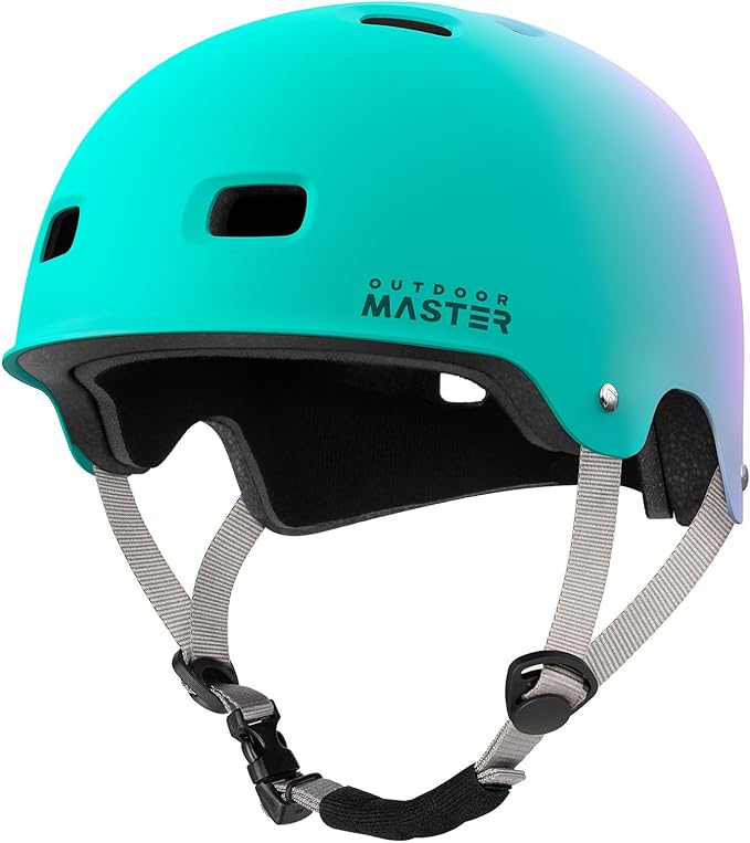 OutdoorMaster スケートボード サイクリング ヘルメット - Beetles Snug、大人、ユース、子供向け自転車ヘルメット - 2つの取り外し可能なライナー、通気性、マルチスポーツ、通勤、スクーター、ローラースケート、インラインスケート、ロングボード