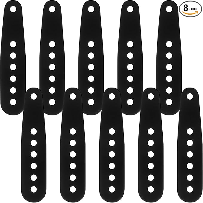 8 Pcs Black Snowboard Binding Tongue Hole Straps 5.35" x 1.1" Snowboard Binding Toe Slider Straps Ankle Ladder Strap for Ski Strap-in Replacement Accessories to Bind