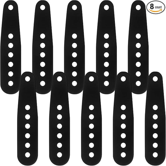 8 Pcs Black Snowboard Binding Tongue Hole Straps 5.35" x 1.1" Snowboard Binding Toe Slider Straps Ankle Ladder Strap for Ski Strap-in Replacement Accessories to Bind