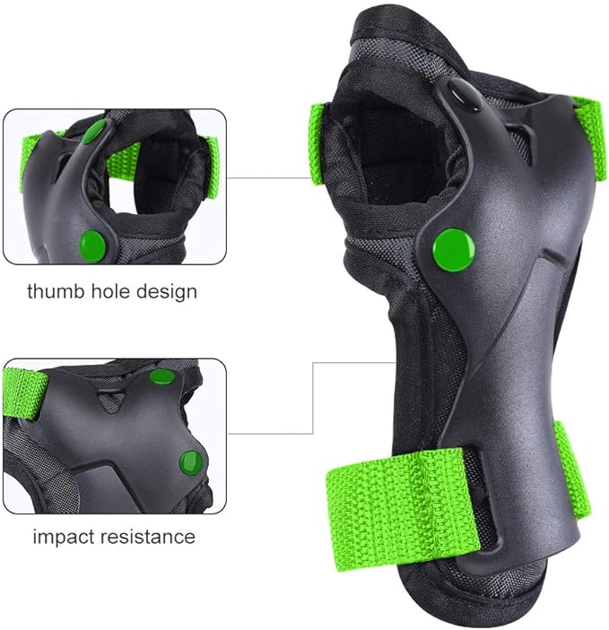 Kids/Youth Knee and Elbow Pads with Wrist Guards Protective Gear Set for Skating Skateboarding Cycling Biking Scooter and Multi Sports