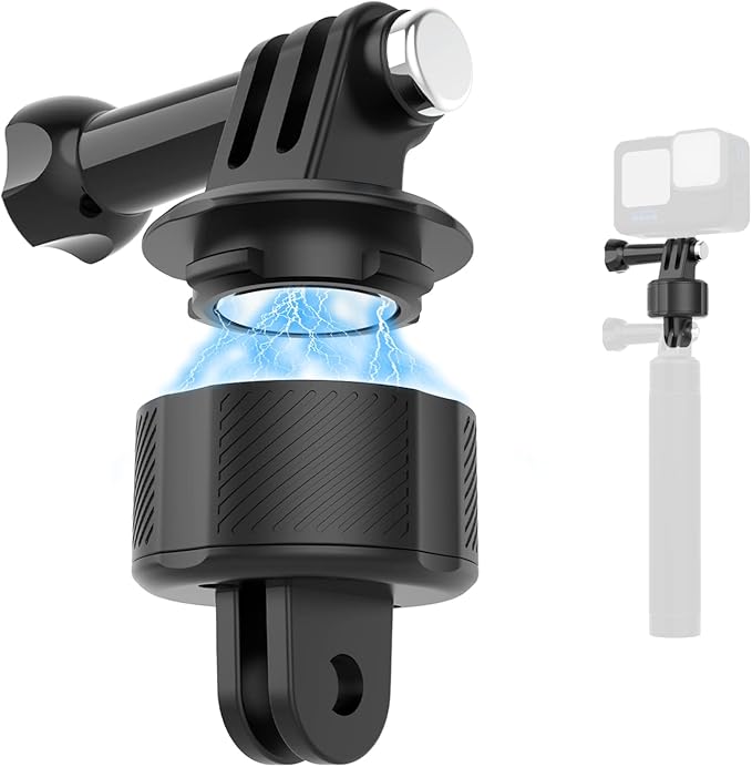 Magnetic Accessories for GoPro, Quick Release Base for Bike, Selfie Stick, Monopod, Tripod Mount, Compatible with GoPro Hero 13/12/11/10 Black, Akaso, Insta, DJI and More (Magnetic Accessories)