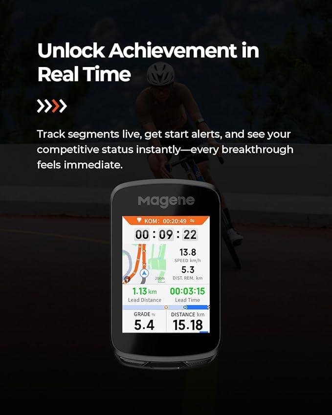 Magene C606 Pro GPS Bike Computer – 2.8" Transflective Touchscreen, 25Hr Battery, Map Navigation, Climb Pro, Live Segments, ANT+/Bluetooth Cycling Computer
