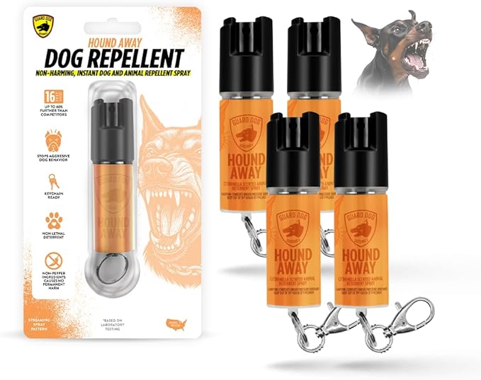 Citronella Dog Deterrent Spray, Dog Spray Self Defense, Training and Barking, Long-Range Dog Repellent, Portable Canister (0.5oz / 2oz)