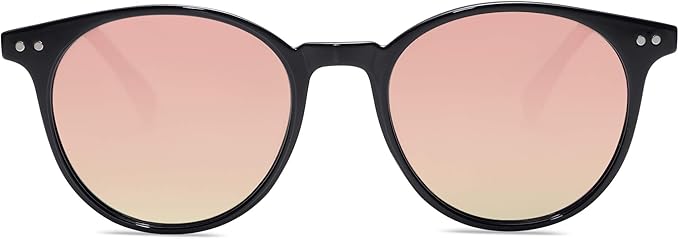SOJOS Small Round Classic Polarized Sunglasses for Women Men Vintage Style UV400 Lens MAY SJ2113