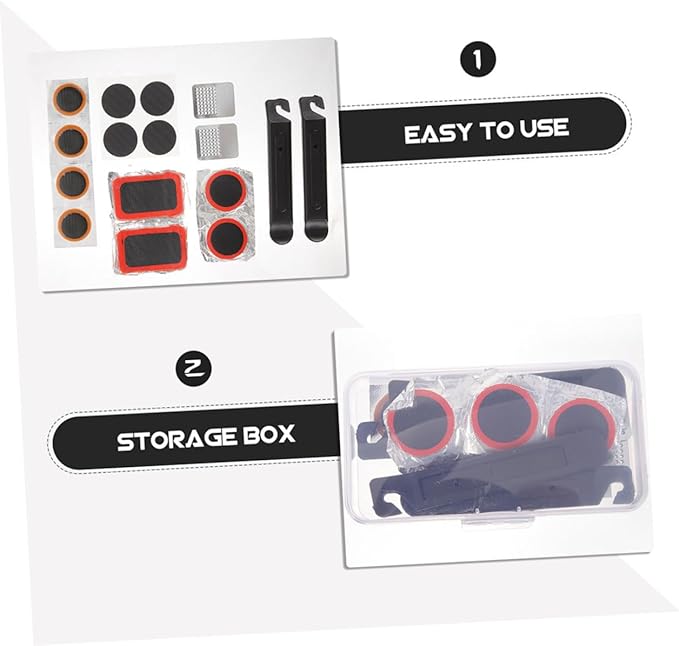 Tubeless Tire Repair Kit 52pcs Bike Tube Repair Patch Kit Tire Lever Bicycle Patch for Road Bikes