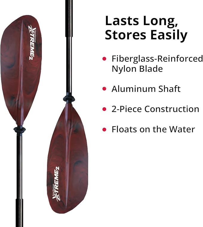 SeaSense Xtreme 2 Kayak Paddle, 96” - Fiberglass Reinforced Nylon Blades, 2-Piece Construction - Great for Sport, Sea, Whitewater, Recreational & Fishing Kayaking