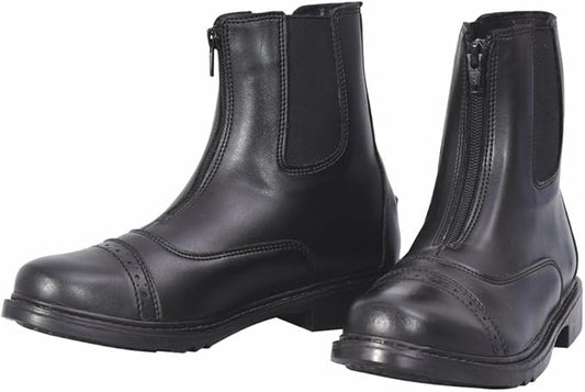 TuffRider Ladies Starter Front Zip Paddock Boots | Durable, Easy to Clean Water-Resistant Horse Riding Boots for Women