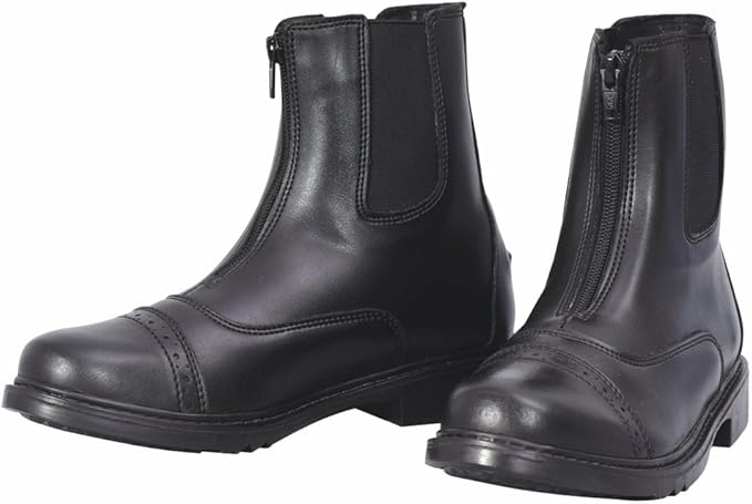 TuffRider Ladies Starter Front Zip Paddock Boots | Durable, Easy to Clean Water-Resistant Horse Riding Boots for Women