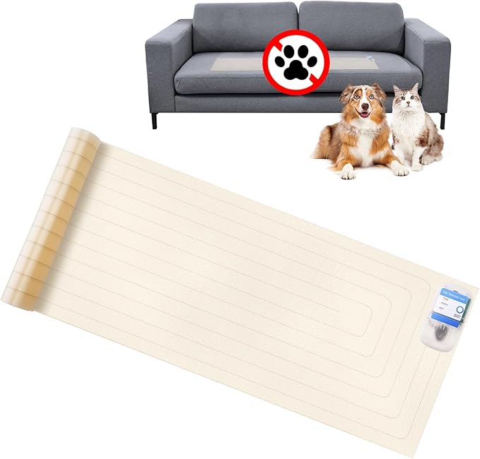 Pet Shock Mat 60x12 Inch, Static Correction Pad for Dogs & Cats Indoor, 3 Training Modes with Tester | Keep Pets Off Furniture, Couch, Sofa | Auto Power Off, Battery Operated Safe Protection