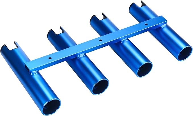 Marinebaby Aluminum Fishing Boat Rod Holder,3/4 Link Tube Aluminum Rod Rack, Suit Boats & Yacht ,Silver