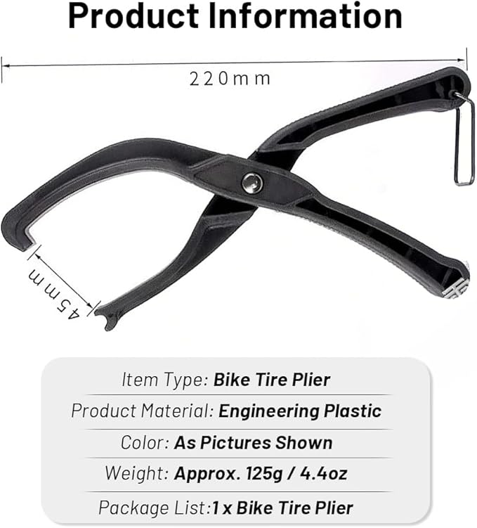Bicycle Tire Bead Jack, Cycling Tire Lever Bike Repair Tool - Install & Change Difficult Wire Bead & Stubborn Tires Seating Tool with Anti-Slip Grips