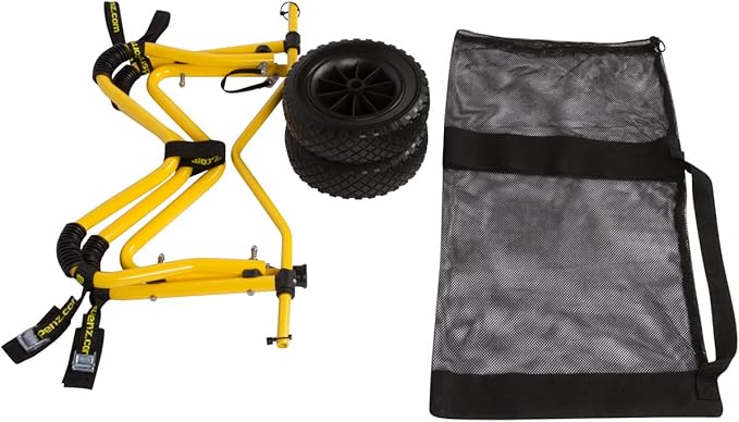 Suspenz Kayak Trailer Cart, Heavy Duty Deep-V Trolley Carrier with Airless Wheels for Kayaks and Canoes, Yellow (22-6700)