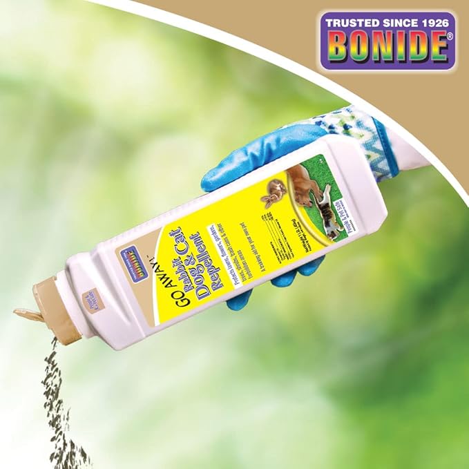 Bonide Go Away! Rabbit, Dog, & Cat Repellent Granules, 1 lb Ready-to-Use, Keep Dogs Off Lawn, Garden, Mulch & Flower Beds, (Pack of 2)