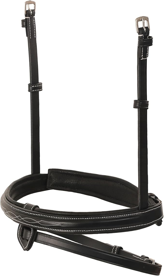 Exion Anatomical Snaffle Jumping Bridle for Horses with Removable Flash Noseband & Rubber Reins – Premium Vegetable-Tanned Leather, SS Buckles, Padded MonoCrown, Designer Stitching