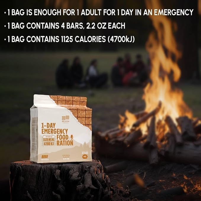 Emergency Food Supply - Original Survival Ration - 20 Years Shelf Life - 1 Day