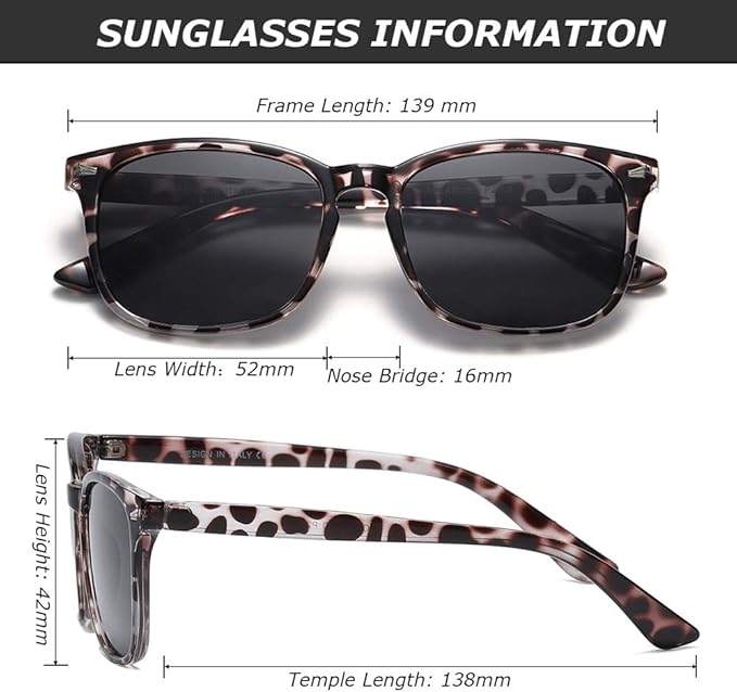 DUSHINE Polarized Sunglasses for Women Classic Retro Style UV400 Protection