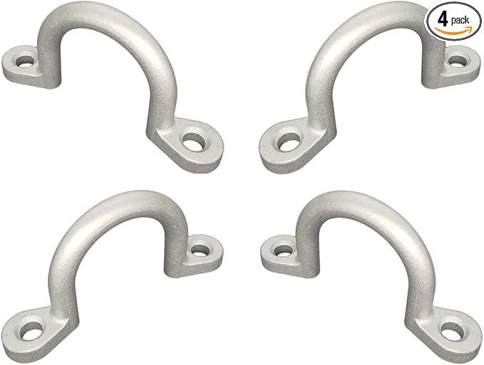 (4 Pack) Replace Trailer Tie Loop 2" I.D. Aluminum Bolt-On Lashing Rope Tie Down Ring Horse