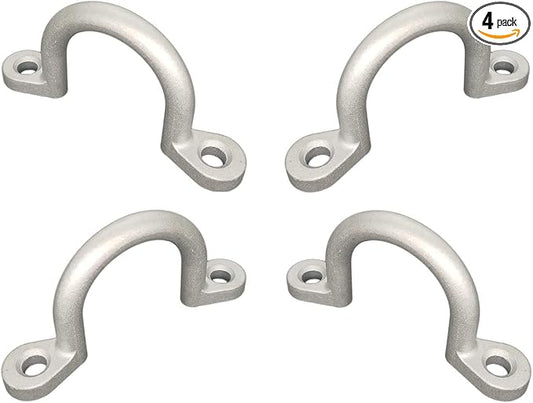 (4 Pack) Replace Trailer Tie Loop 2" I.D. Aluminum Bolt-On Lashing Rope Tie Down Ring Horse