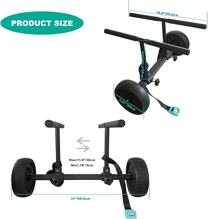 Kayak Cart Trolley Kayak Cart Dolly Foldable for Carring Kayaks Canoes Boat Trolley Silver+Black+Orange
