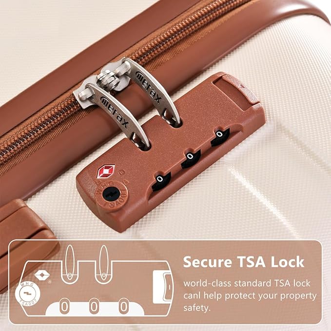 Luggage 3 Pcs ABS Hardside Luggage Sets Spinner Wheels Suitcases