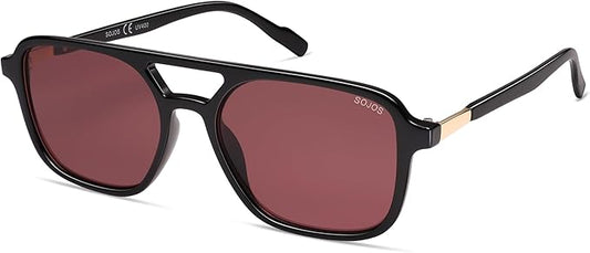 SOJOS レトロ アビエイター サングラス レディース メンズ トレンディ 長方形 レディース メンズ シェード サングラス SJ2202