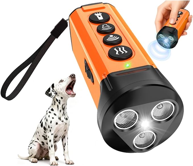 Dog Bark Deterrent Device,3X Anti Barking Device,6 Training Modes&4 Using Scenarios Dog Whistle to Stop Barking,50FT Range Ultrasonic Dog Repeller,Indoors&Outdoors Dog Barking Silencer