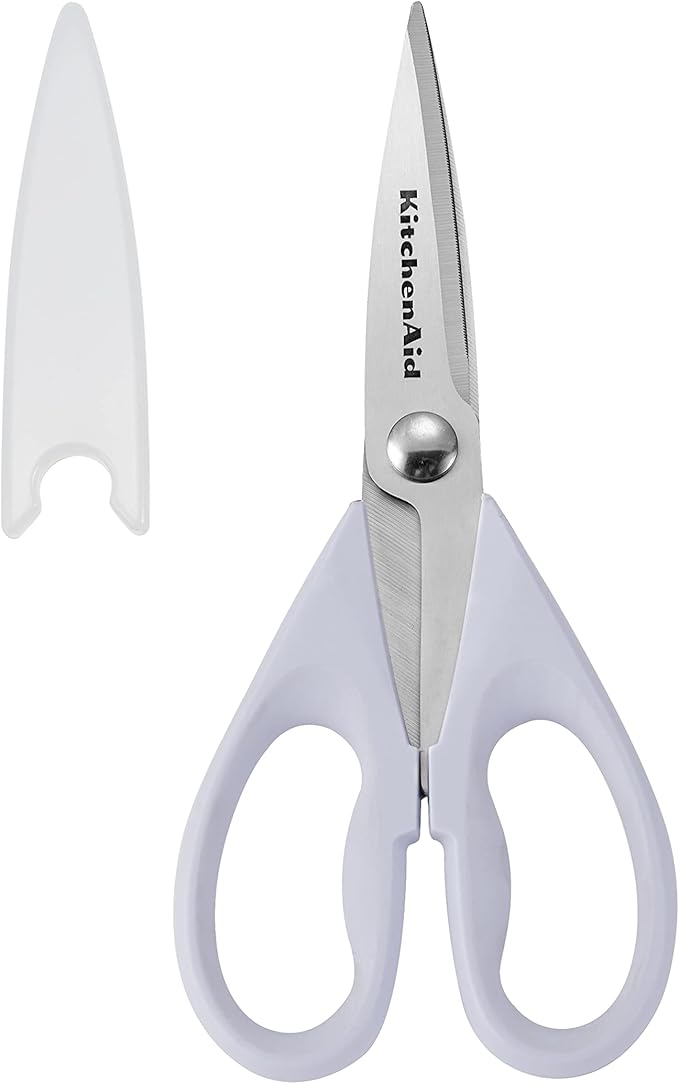 KitchenAid 万能キッチンはさみ 保護シース付き 高耐久ステンレススチール製はさみ 食洗機対応 ソフトグリップで快適なハンドル 8.72インチ ラベンダークリーム