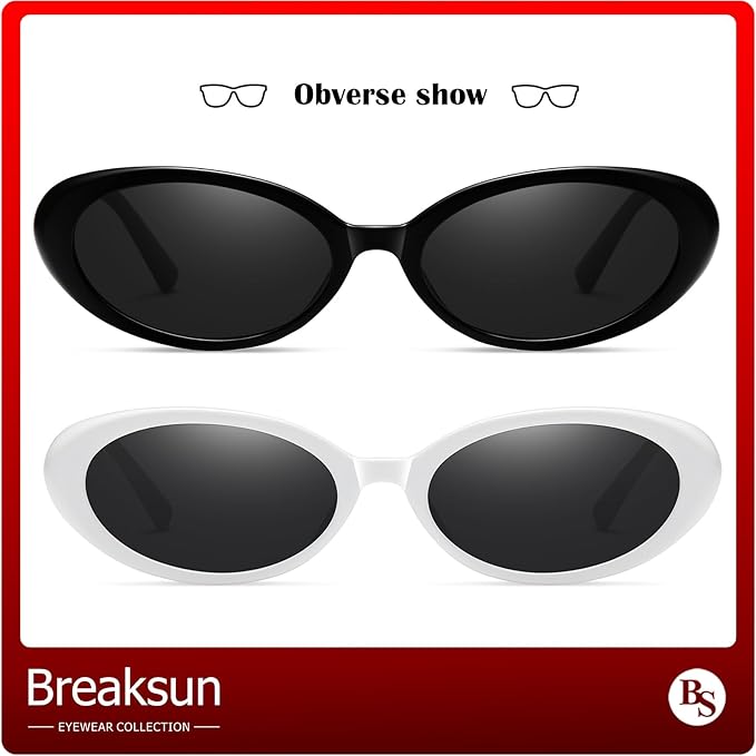 Retro Oval Sunglasses for Women Men Fashion Small Oval Sunglasses 90s Vintage Shades