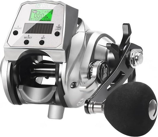 Digital Baitcasting Fishing Reel with LCD Display,8 oz Ultralight Electric Baitcaster Reel, 22-35 Lb Max Drag,6.3:1/7.2:1 Gear Ratio,Left/Right Handed,Compact Design for Freshwater & Saltwater