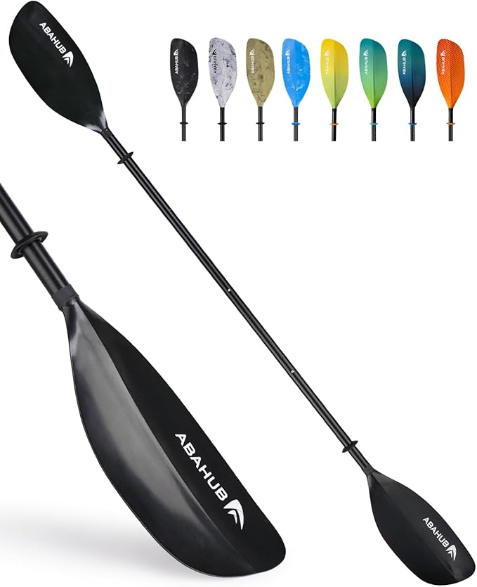 Abahub 調整可能カヤックパドル 210-230 cm/ 230-250 cm フローティングカヤックオール ボートオール カヌーオール ブラック