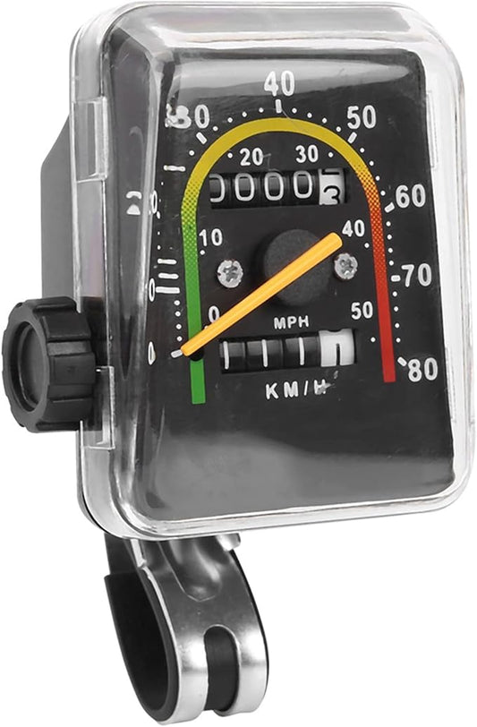 ANGGREK Speedometer for Bicycle Mechanical mph and Wired Distance narioote Odometer myometer mileometer Silver Bikes Mountain in Miles an Hour