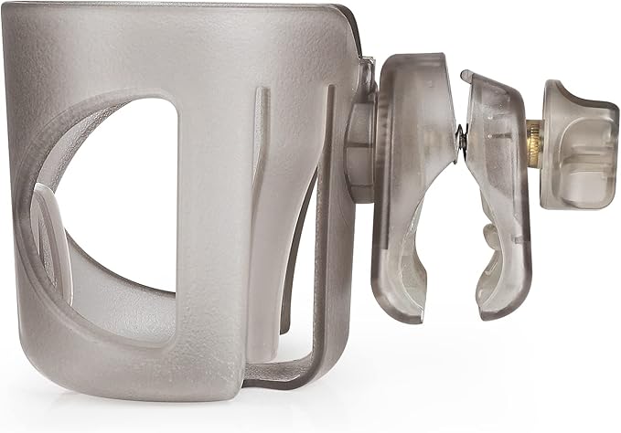 Accmor Universal Cup Holder, Stroller Cup Holder, 360° Rotatable Large Caliber Designed Bottle Holder for Stroller, Bike, Wheelchair, Walker, Scooter, Transparent Grey